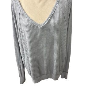 Free People Gray Long Sleeve Top